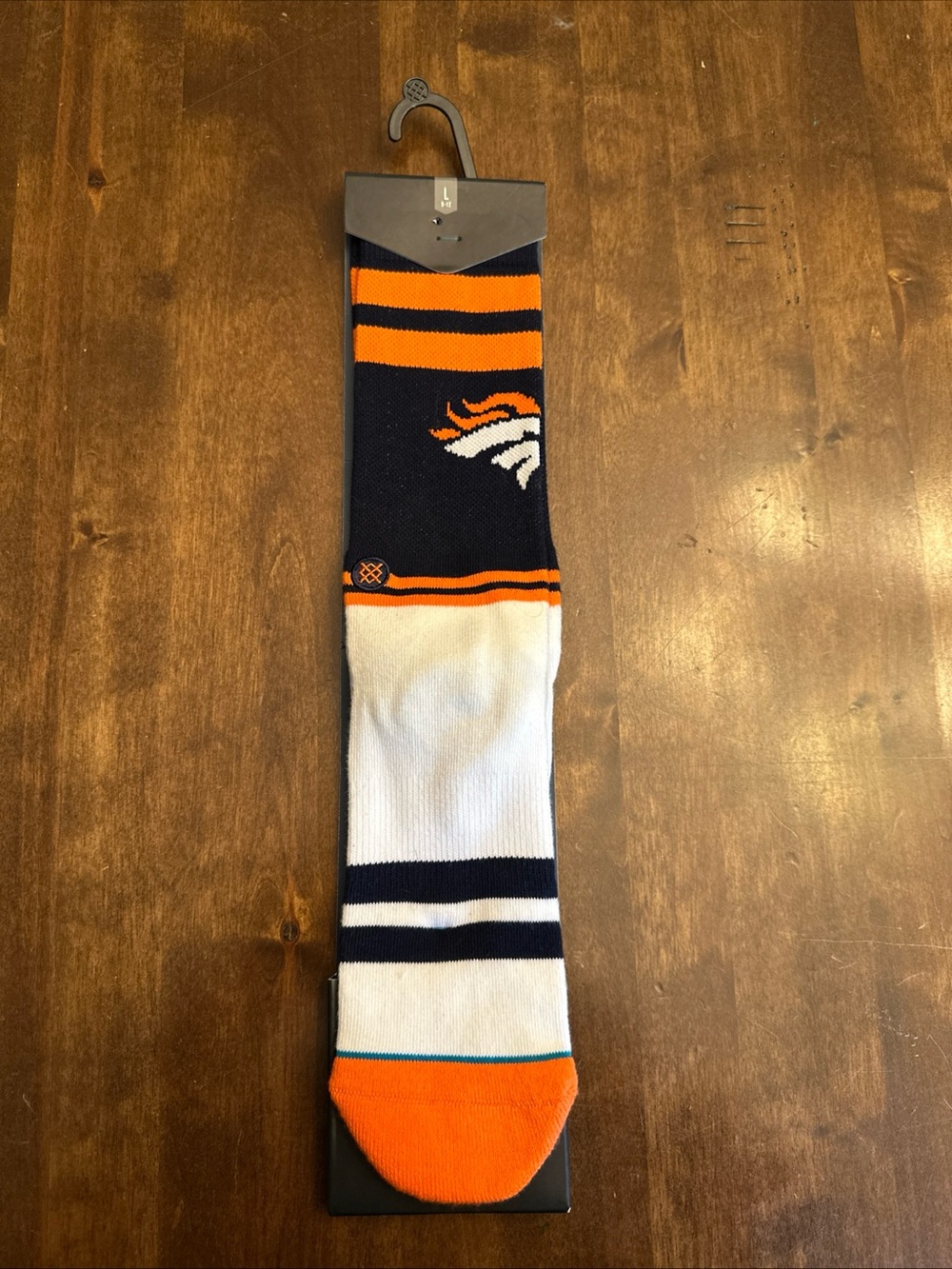 Stance Men's L Denver Broncos Wave Racer NFL Crew Socks 9-12, Large